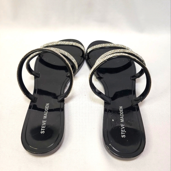 Steve Madden Black and Silver Sandals with Metallic Straps - Picture 11 of 15
